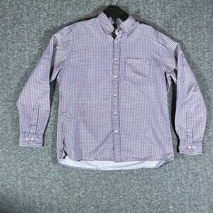 Brooks Brothers Fleece Mens Button Down Shirt Size L Geometric Print Long Sleeve